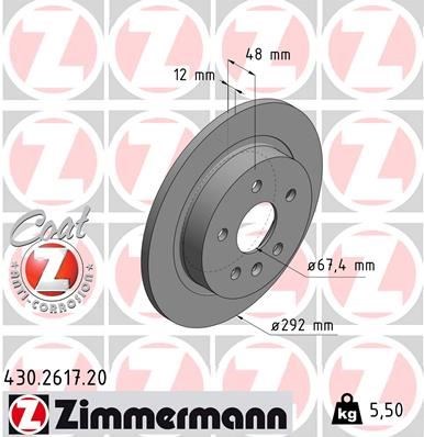 Opel Insignia A Arka Fren Diski Dolu 292mm 16 Jant ZIMMERMANN
