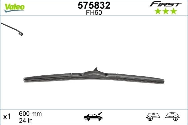Opel Insignia A Ön Silecek Süpürgesi Sağ Fist Hibrit 600mm VALEO
