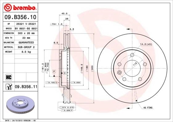 Opel Insignia B Ön Fren Aynası BREMBO