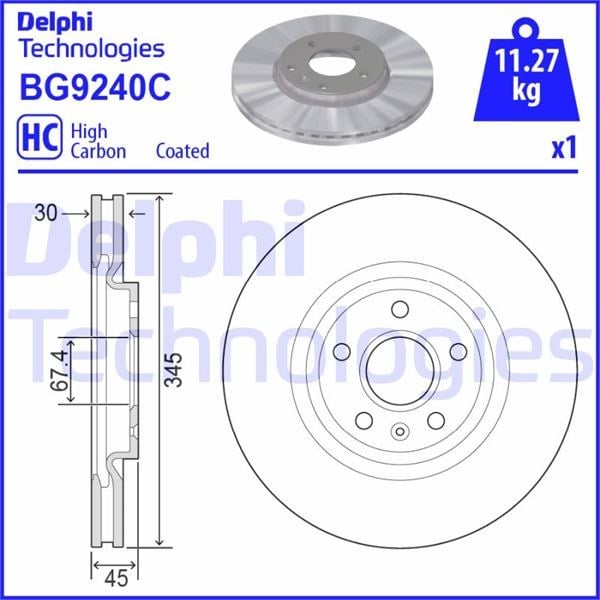 Opel Insignia B Ön Fren Aynası Diski DELPHI