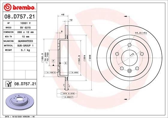 Opel Insignia B Arka Fren Aynası Dolu BREMBO