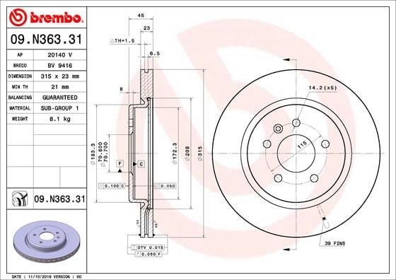 Buick SGM Regal GS Fren Diski BREMBO