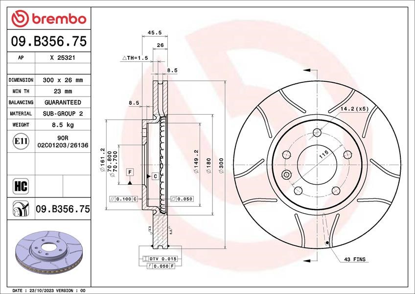 Opel Insignia B Ön Fren Aynası BREMBO