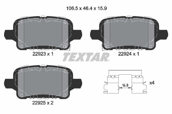 Opel Insignia B Arka Fren Balatası TEXTAR