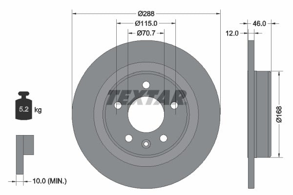 Opel Insignia B Arka Fren Diski TEXTAR