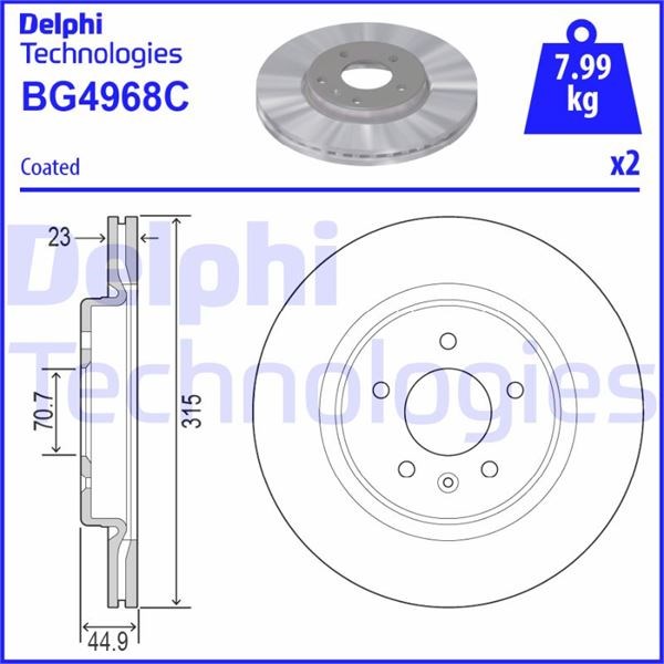 Opel Insignia Arka Fren Diski Delikli DELPHI