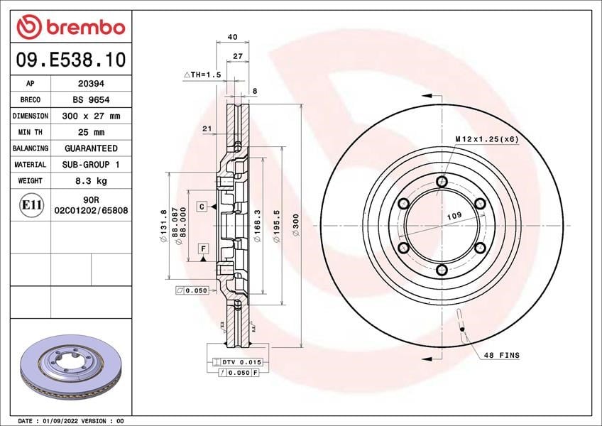 Isuzu D-Max II Fren Diski BREMBO