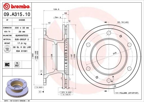 Iveco Eurocargo Ön Fren Diski BREMBO