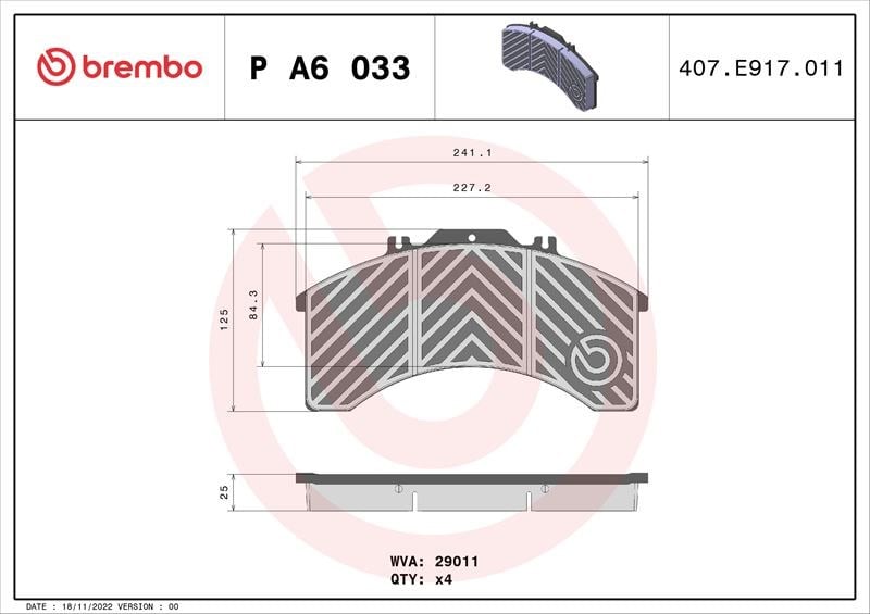 Iveco Eurocargo I-III Eurostar Eurotech MH Fren Balatası BREMBO