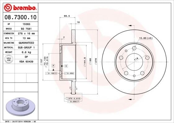 Iveco Arka Fren Diski Standard BREMBO