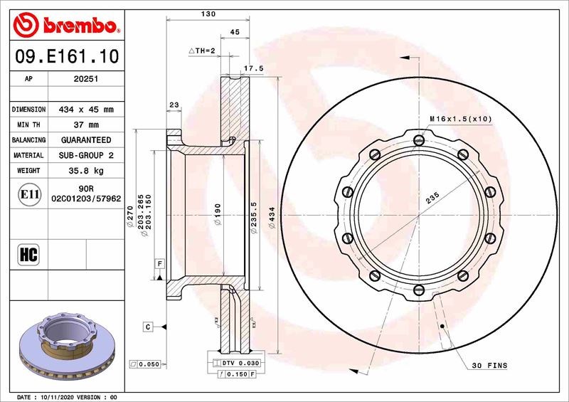Iveco Urbanway Ön Fren Diski BREMBO