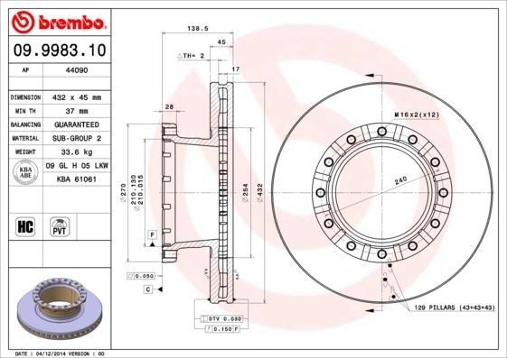 Iveco Eurocargo Ön Fren Diski BREMBO
