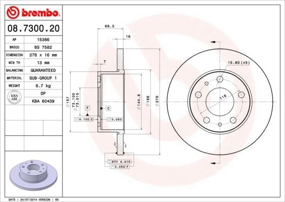 Iveco Arka Fren Diski Standard BREMBO