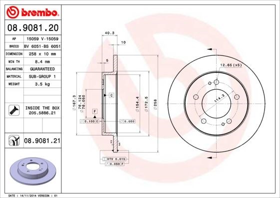 Hyundai iX20 Arka Fren Diski Dolu Tip Kaplamalı BREMBO