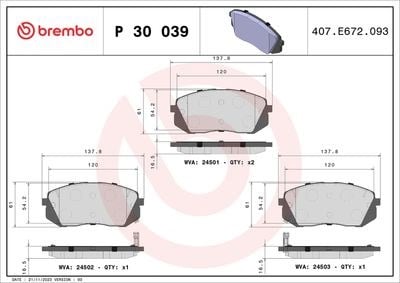 Hyundai ix35 Ön Fren Balatası 2.0L D4HA CRDi Dizel 136hp / Kia Sportage 2.0L... BREMBO
