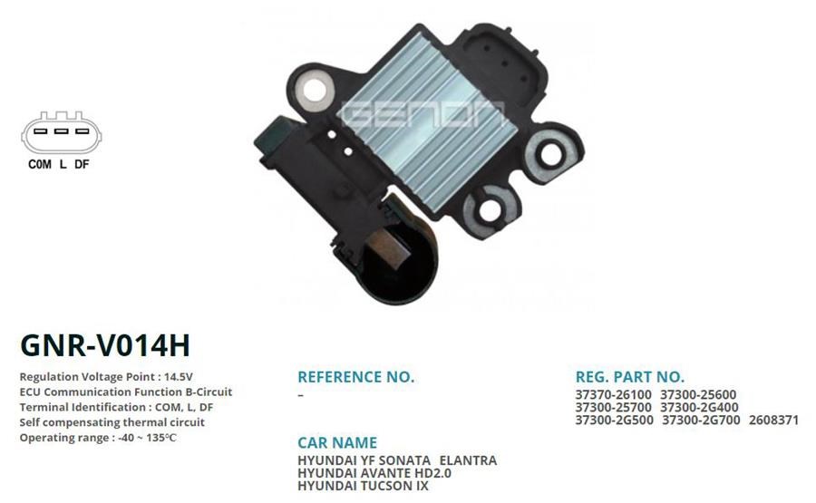 Hyundai IX35 Sonata Kia Sorento Sportage Alternatör Konjektörü GENON
