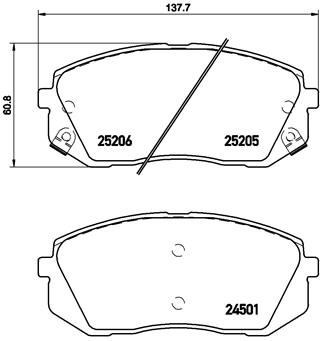 Hyundai ix35 Ön Fren Balatası 2.0L D4HA CRDi Dizel 136hp / Kia Sportage 2.0L... BREMBO