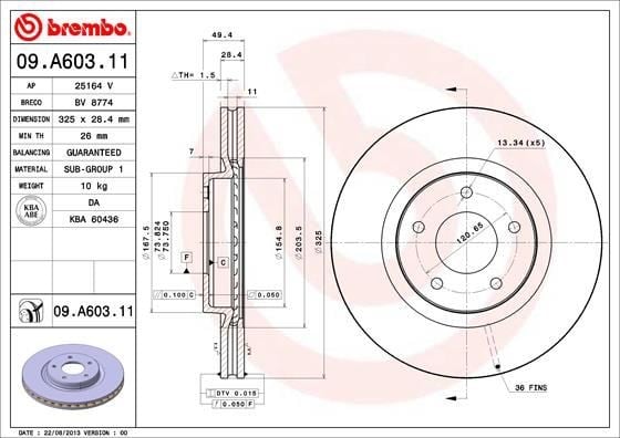Jaguar Ön Fren Diski UV Kaplamalı BREMBO