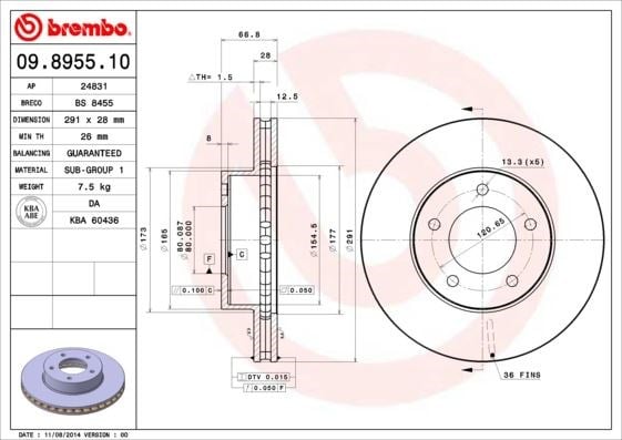 Jaguar Ön Fren Diski Standard BREMBO