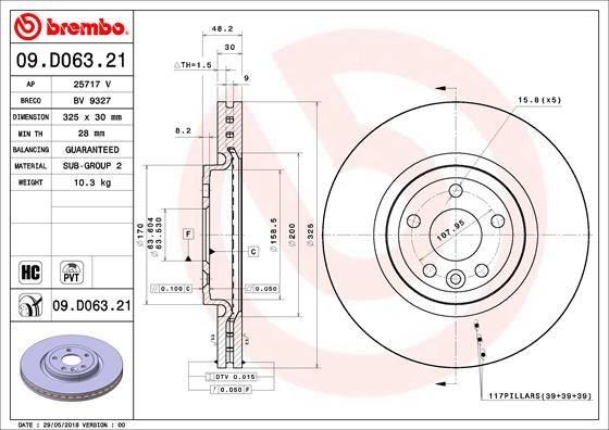 Jaguar Ön Fren Diski UV Coated BREMBO