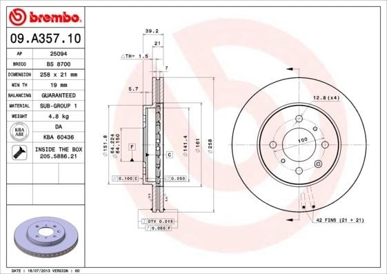 Honda Jazz City Ön Fren Diski Hava Kanallı Büyük Tip BREMBO