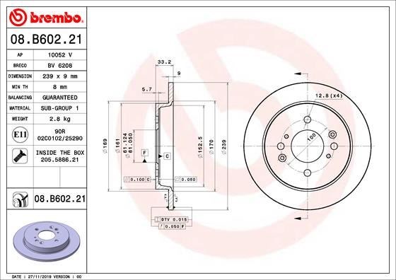 Honda Jazz Arka Fren Diski Dolu Tip Kaplamalı BREMBO