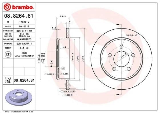 Jeep Arka Fren Diski UV Kaplamalı BREMBO