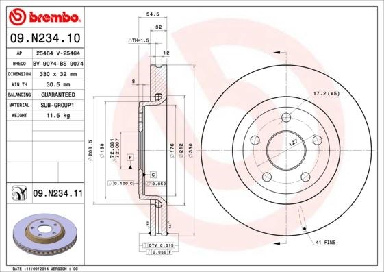 Jeep Ön Fren Diski UV Kaplamalı BREMBO