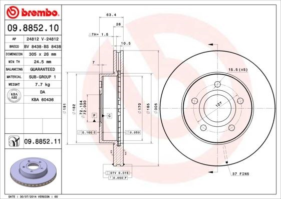 Jeep Grand Cherokee II Ön Fren Diski BREMBO