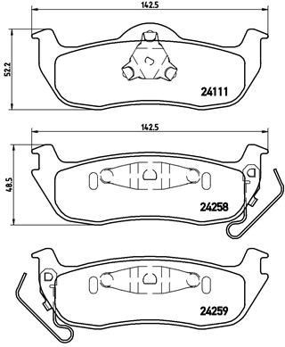 Jeep Arka Fren Balatası Low-Met BREMBO