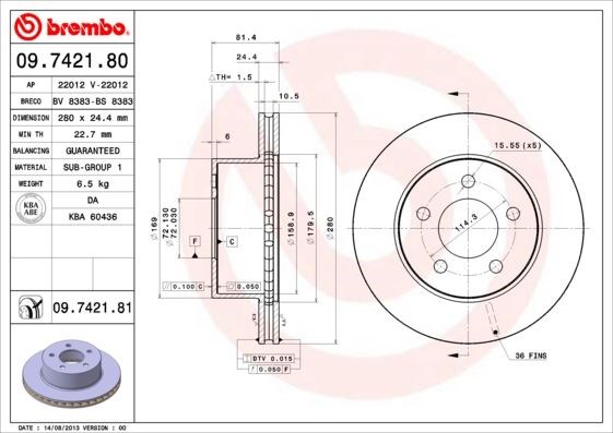 Jeep Ön Fren Diski UV Kaplamalı BREMBO