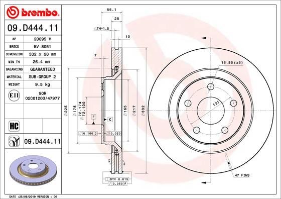 Jeep Ön Fren Diski UV Coated BREMBO