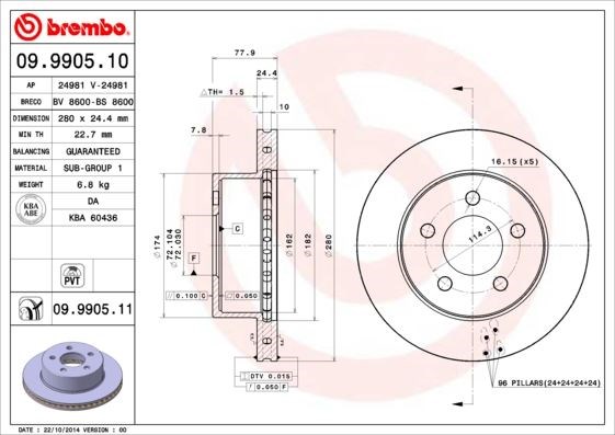 Jeep Ön Fren Diski UV Kaplamalı BREMBO