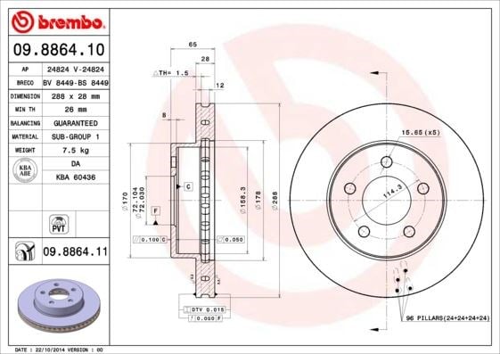 Jeep Ön Fren Diski UV Coated BREMBO