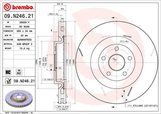 Jeep Ön Fren Diski UV Kaplamalı BREMBO