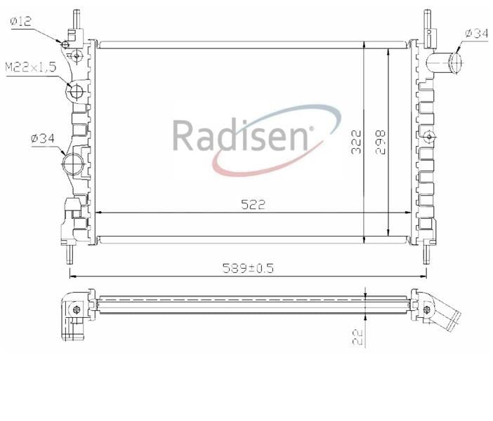 Opel Kadett E Radyatör 1.3-1.4 Mechanical RADISEN