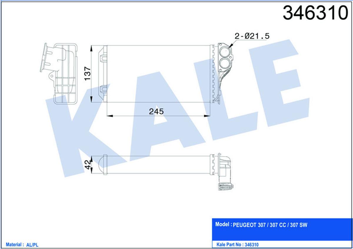 Kalorifer Radyatörü 307 00 242X135x42 / Ac Al/Mknk