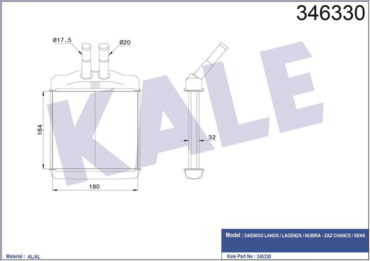 Kalorifer Radyatörü Brazing Daewoo Lanos-Nubıra 97