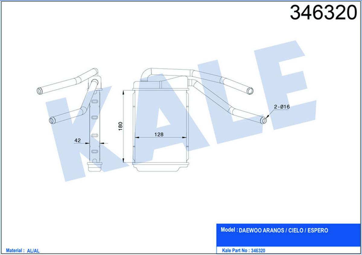 Kalorifer Radyatörü Daewoo Espero-Cıelo Al-Brz