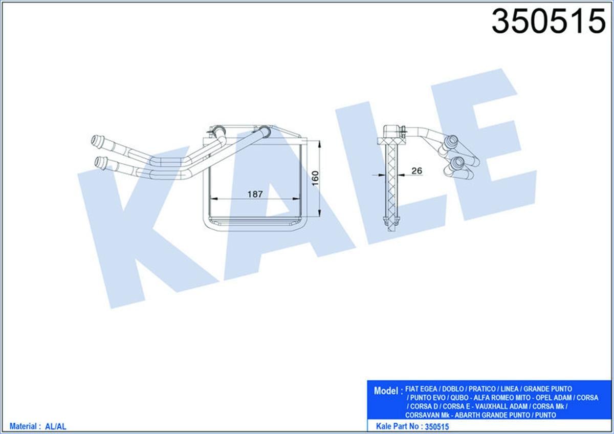 Kalorifer Radyatörü Egea-Doblo-Pratiç O-Linea-Punto- Mıto-Adam-Corsa D-Corsa E 1