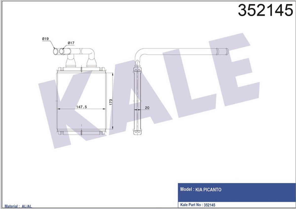 Kalorifer Radyatörü Kıa Piç Anto 1.0-1.1-1.1 Crdi 04 175X150x20