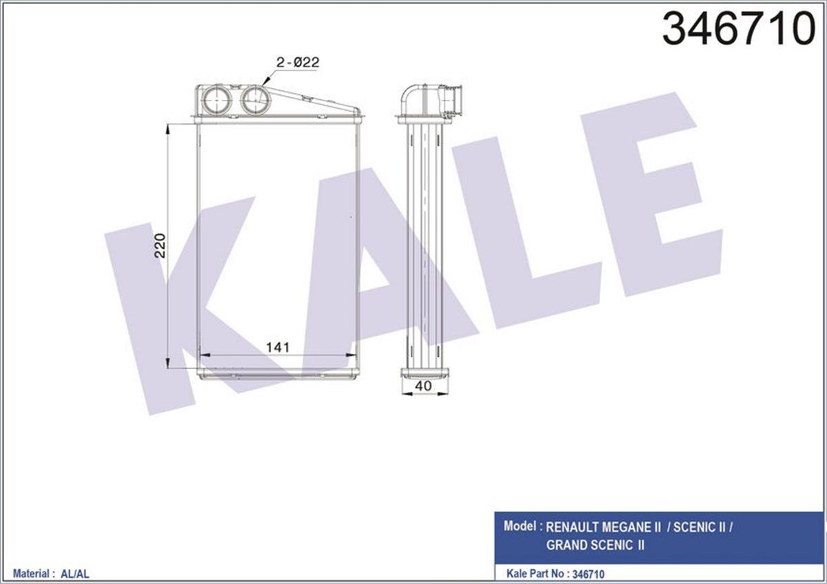 Kalorifer Radyatörü Megane 2-Sceniç  Iı 220X149.9