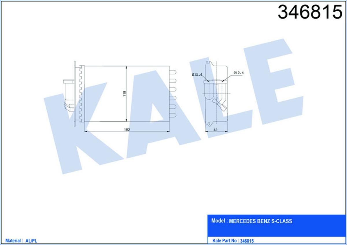 Kalorifer Radyatörü Mercedes Benz S Serisi 91-98 120X184x42