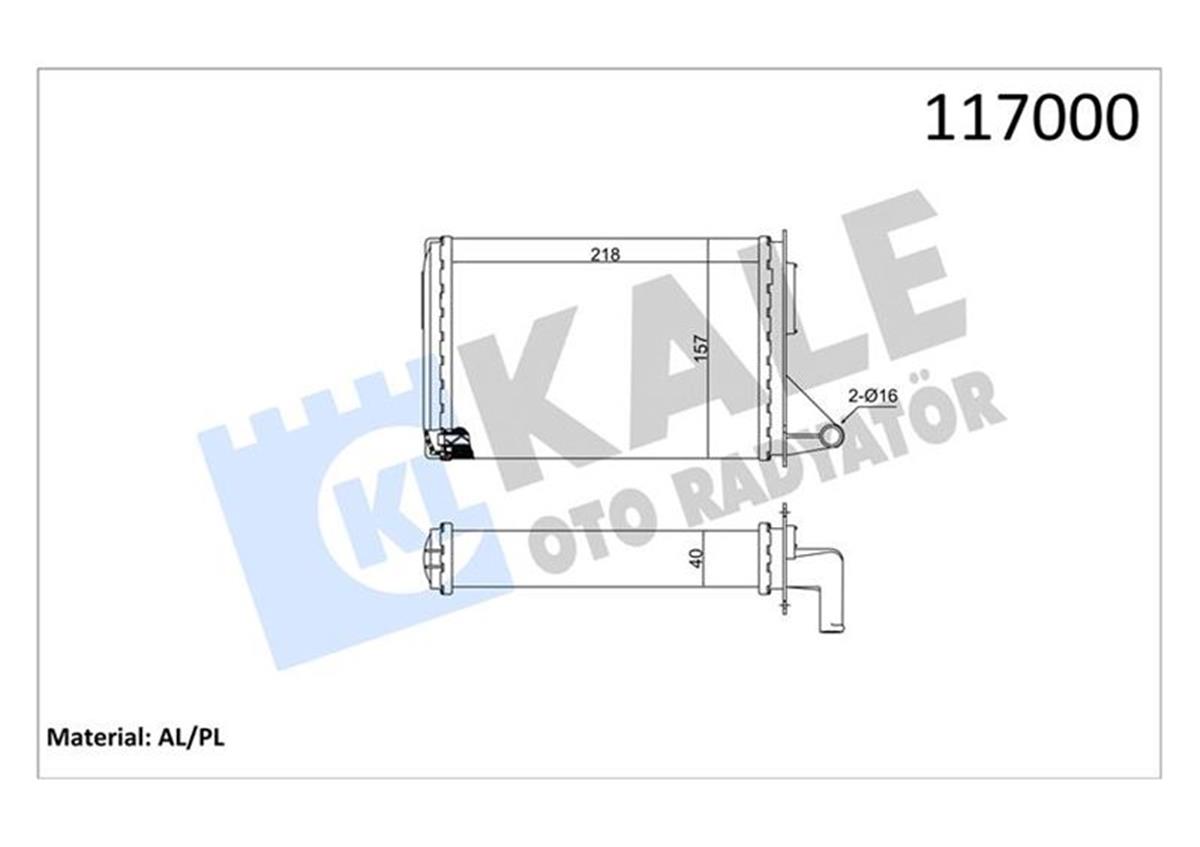 Kalorifer Radyatörü Uno 218X157x40 2 Sıra Al Pl Sistem