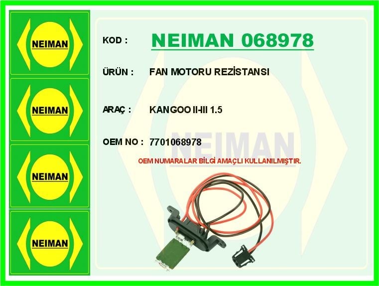 Renault Kangoo 2 3 1.5 Fan Motoru Rezistansı BESCHER