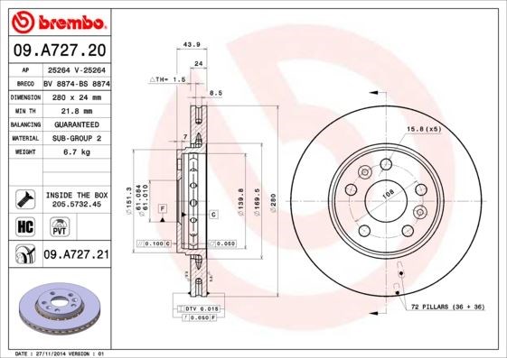 Renault Kangoo II Mercedes Citan Ön Fren Diski BREMBO