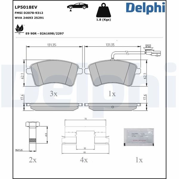 Renault Kangoo II Ön Fren Balatası DELPHI