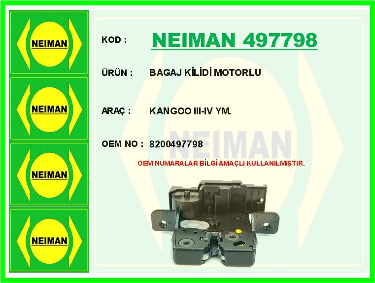Renault Kangoo 3 4 Motorlu Bagaj Kilidi BESCHER