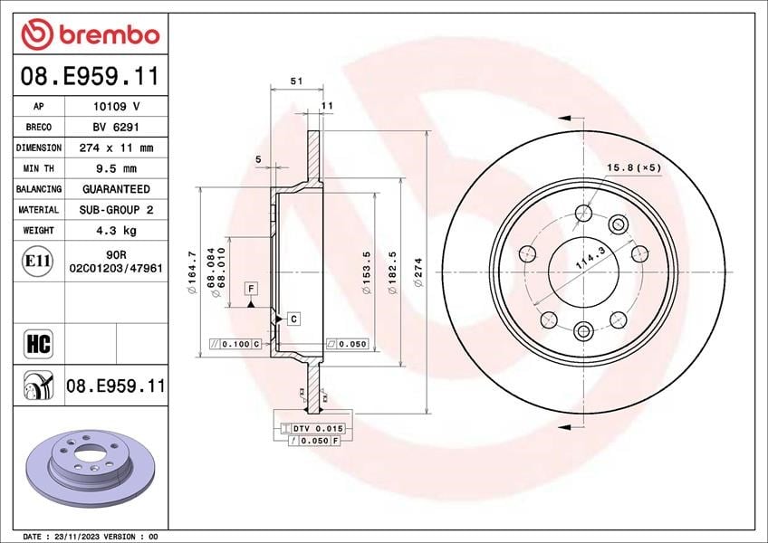 Renault Kangoo III Arka Fren Diski BREMBO
