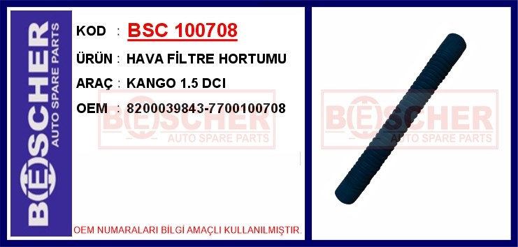 Renault Kangoo Hava Filtre Hortumu BESCHER